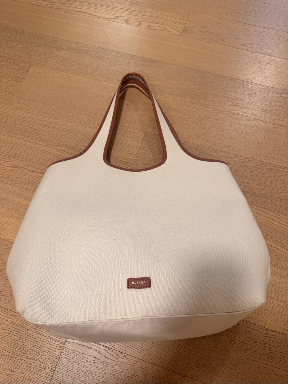 Cuyana Cream Tote with Brown Trim - Picture 4 of 7